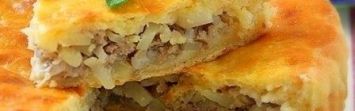 Изображение рецепта «Дрожжевой пирог с мясом и картофелем»