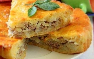 Изображение рецепта Дрожжевой пирог с мясом и картофелем