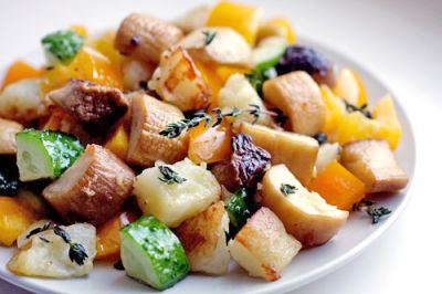 Изображение рецепта ''Теплый салат с эрингами, картофелем и тимьяном''