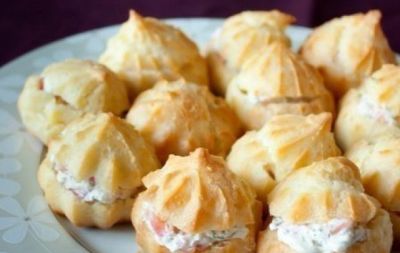 Изображение рецепта Профитроли со сливочным сыром и лососем