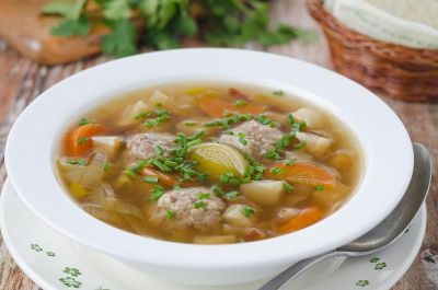 Изображение рецепта ''Суп с фрикадельками и овощами''