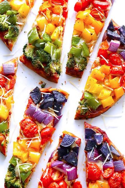 Изображение рецепта ''Овощная радуга-пицца ''