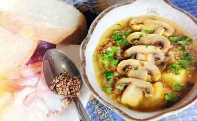 Изображение рецепта ''Суп гречневый с грибами''