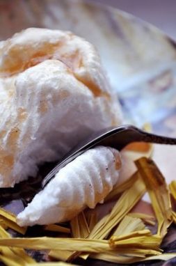 Изображение рецепта Низкокалорийный воздушный десерт с карамелью за 40 секунд