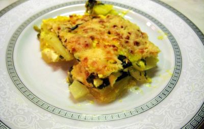 Изображение рецепта Запечёный картофель со шпинатом