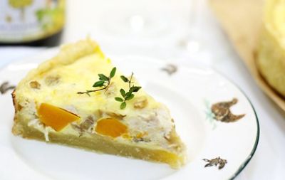 Изображение рецепта Киш с курицей, тыквой и каштанами