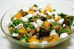Изображение рецепта Теплый салат из нута, баклажанов и как-бы-с-фетой