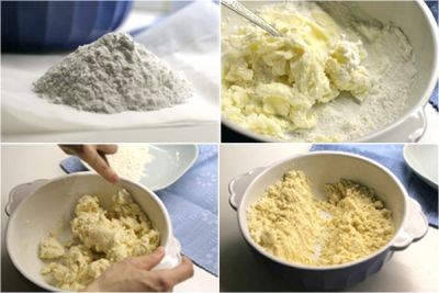 Для этого печенья можете использовать  рецепт (http://edasla.ru/recipe/599), но не добавляйте яйца. А масло используйте или готовое соленое, или перед началом замеса, пока оно нагревается, посолите  самостоятельно. Очень важно, чтобы масло было свежее.