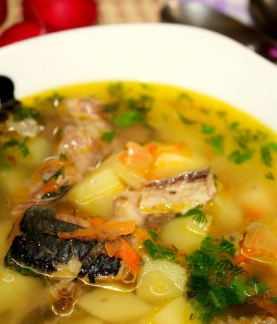 Изображение рецепта ''Суп из рыбных консервов с картофелем''