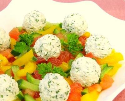 Изображение рецепта ''Салат с сыром Фета и овощами''