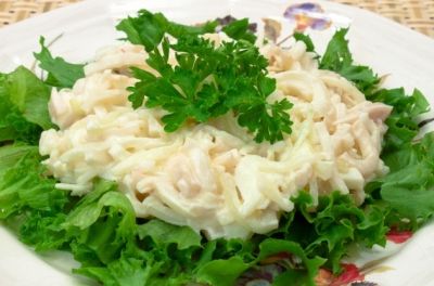 Изображение рецепта ''Салат из кальмаров с рисом и яйцами''