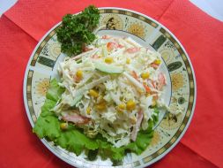 Изображение рецепта Салат с крабовым мясом и капустой