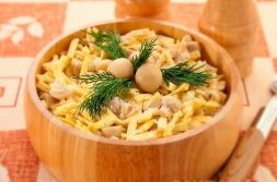 Изображение рецепта Салат с грибами и блинчиками