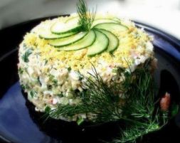 Изображение рецепта Салат с горбушей и свежим огурцом