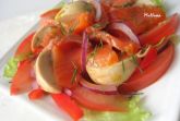 Изображение рецепта Красная рыба с помидорами и шампиньонами