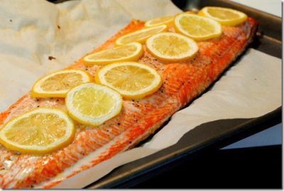 Изображение рецепта ''Филе лосося, запеченное с овощами''