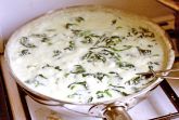 Изображение рецепта Суп из дорблю с листовым шпинатом и сухариками